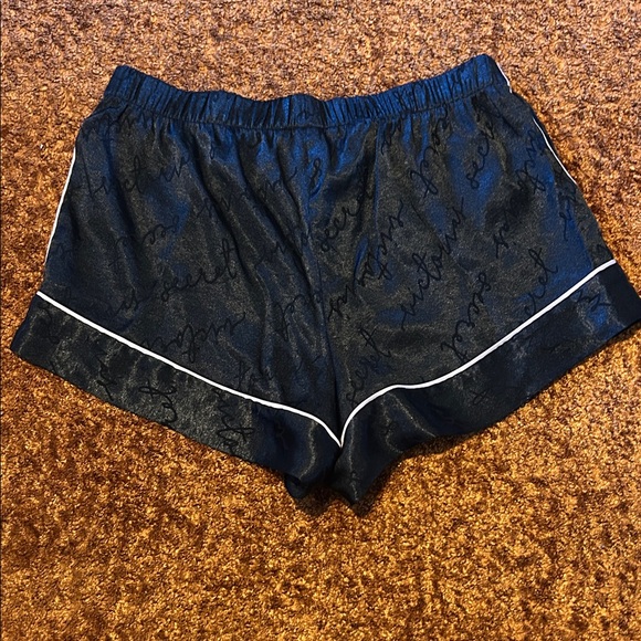 Victoria's Secret Black Satin Pajama Shorts with White Trim - Picture 5 of 6